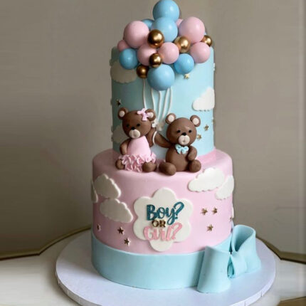 2 tier baby girl cake