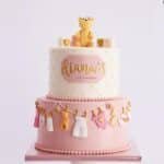 2 tier baby girl theme cake