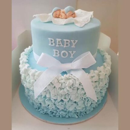 2 tier cake baby boy