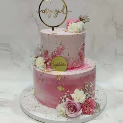 2 tier engagment cake