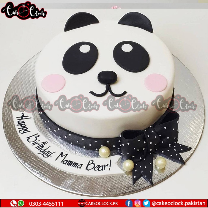 Panda Face Theme Cake