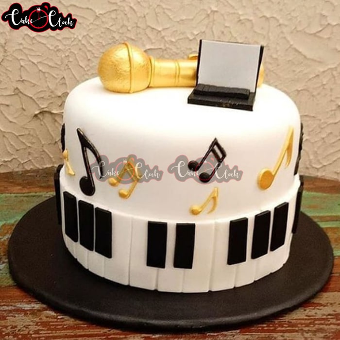 Piano Theme Fondant Cake