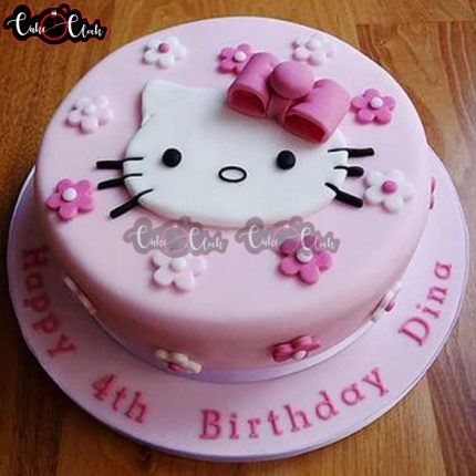Pink Kitty Fondant Cake