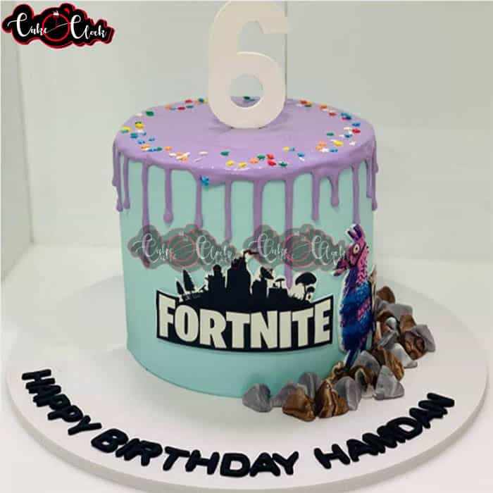 Fortnite Theme Cake For 6th Birthday