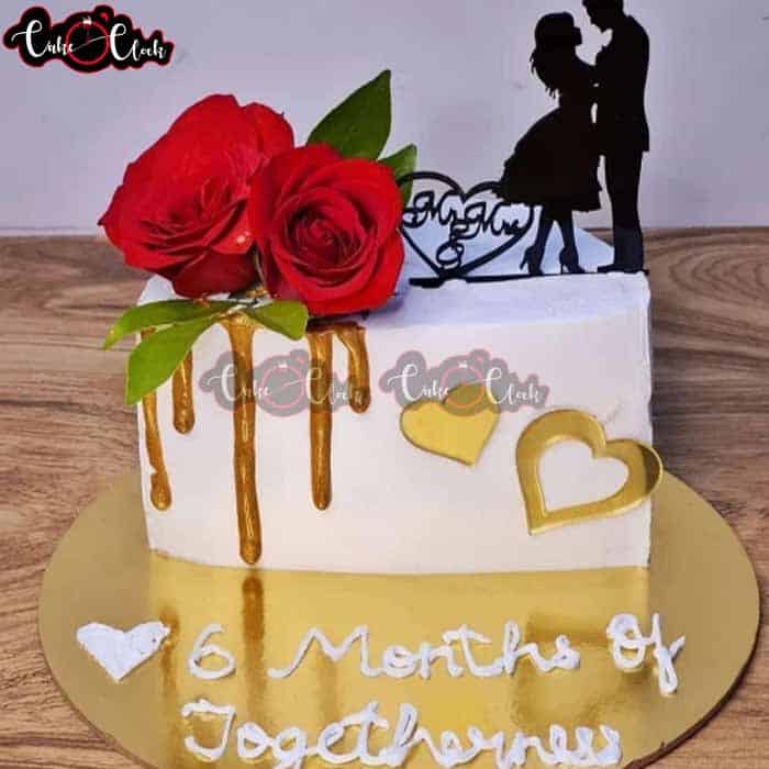 6 Months Of Together Anniversary Cake