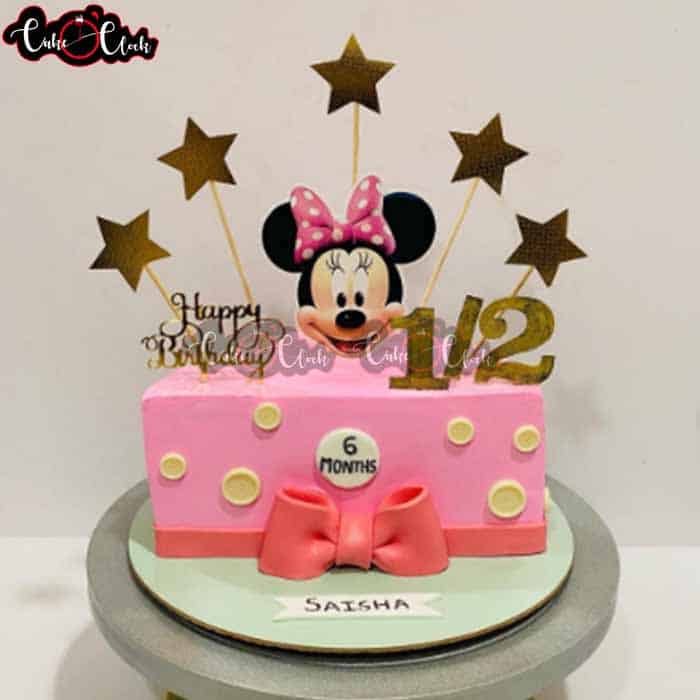 1/2 Pink Mickey Theme Cake