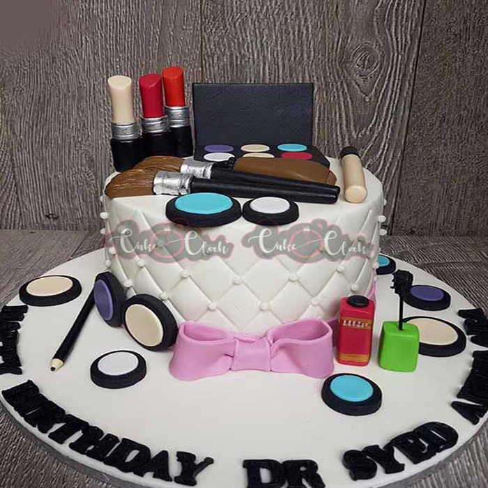 Makeup Theme Fondant Birthday Cake - Cake O Clock - Best Customize ...