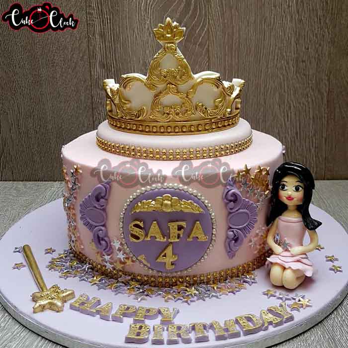 Pink Crown Theme Cake For A Cute Princess