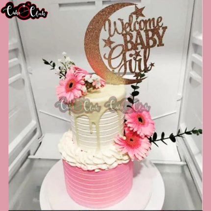 2 Tier Welcome Baby Girl Cake