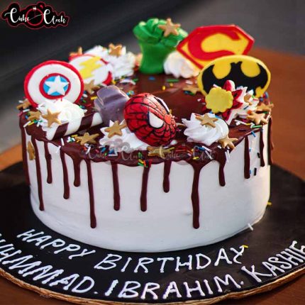 Super Heroes Choco Drip Cake