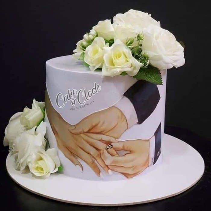 Beautiful Engagement Cake