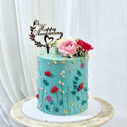 Fancy Flowers Cake