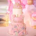 babypink theme cake
