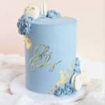 blue baby boy theme cake