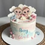 boy and girl theme cake