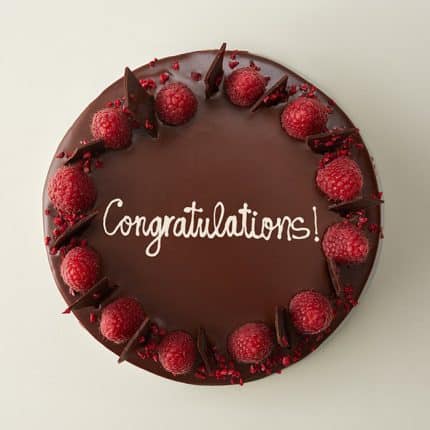 Chocolate Raspberry Congrats Cake