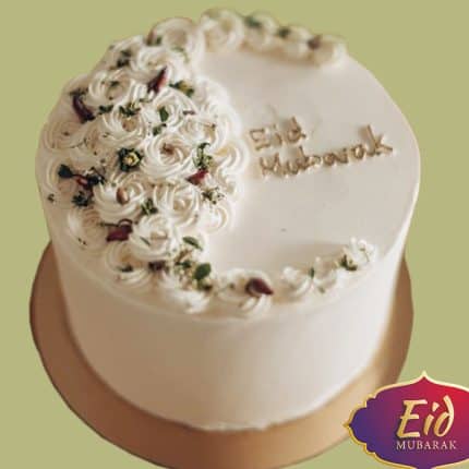 White Flowers Eid Cake