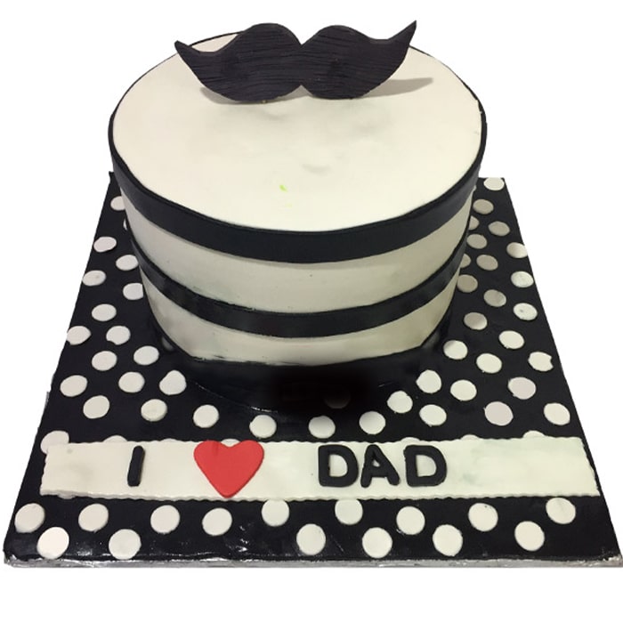 I Love Dad Mustaches Cake