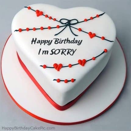 Heart Shape Birthday Cake For Sorry