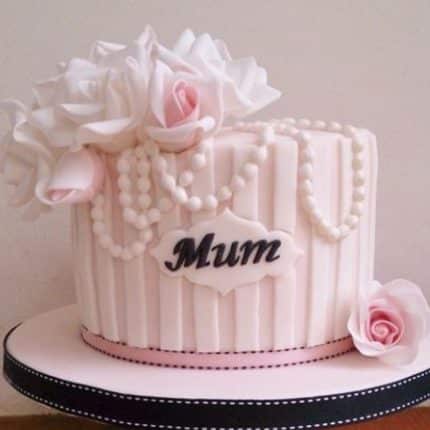 Happy Flowers Mothers Day Cake