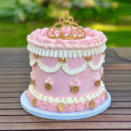 pink crown theme cake