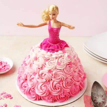 Pink Theme Barbie Cake