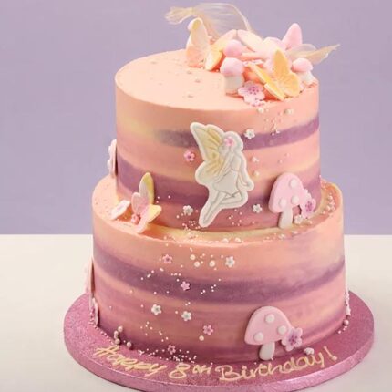 pink theme birthday cake