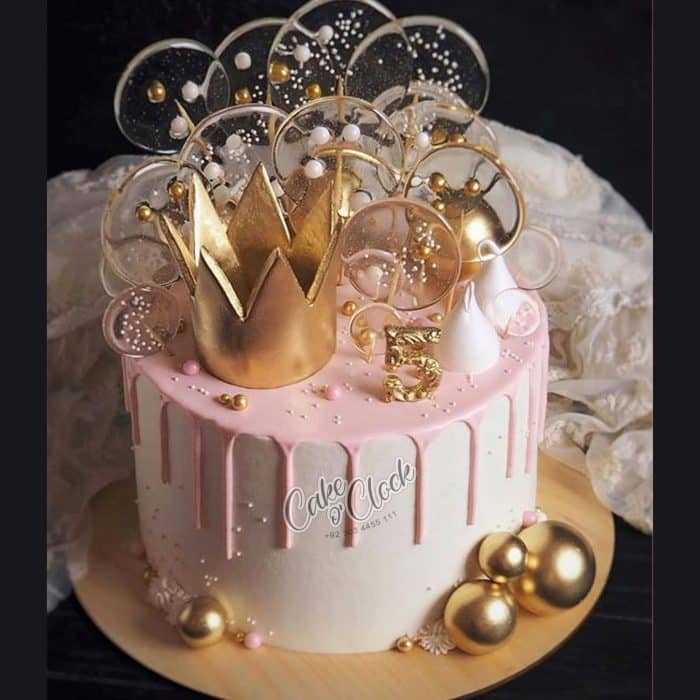 pink theme birthday cake