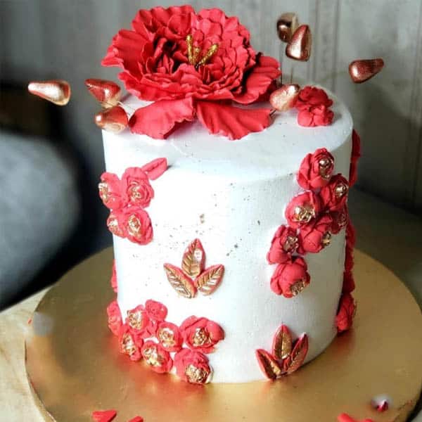 red and white cake
