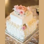 square theme 2 tier cake