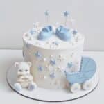 white teddy cake