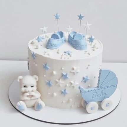 white teddy cake