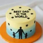 yellow and blue theme cake