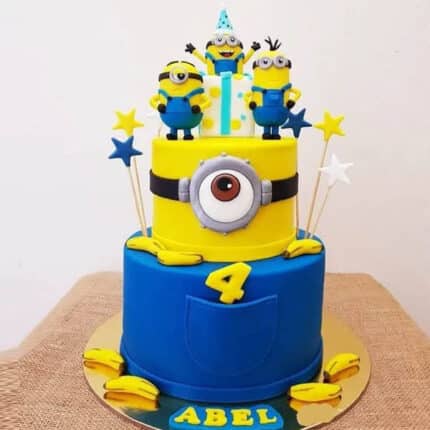 2 tier minion cake