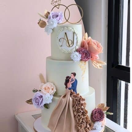 3 tier wedding cake