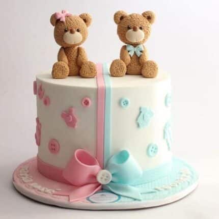 baby girl and baby boy cake