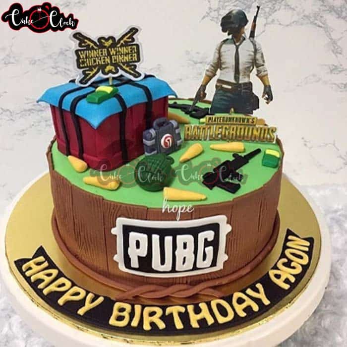 PubG theme cake | Chocolate Truffle Cake | Chocolate Cake - YouTube