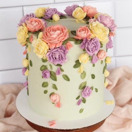 flower theme cake