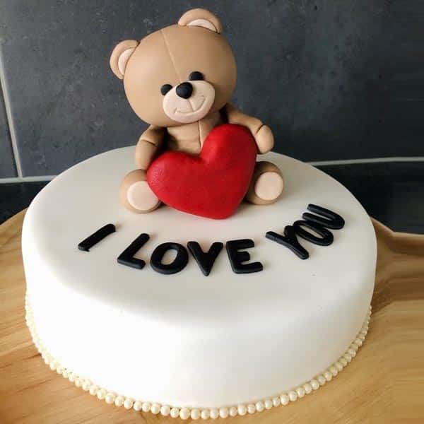 i love you with teddy cake