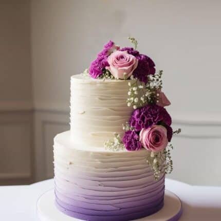 purple theme cake