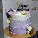purple theme cake