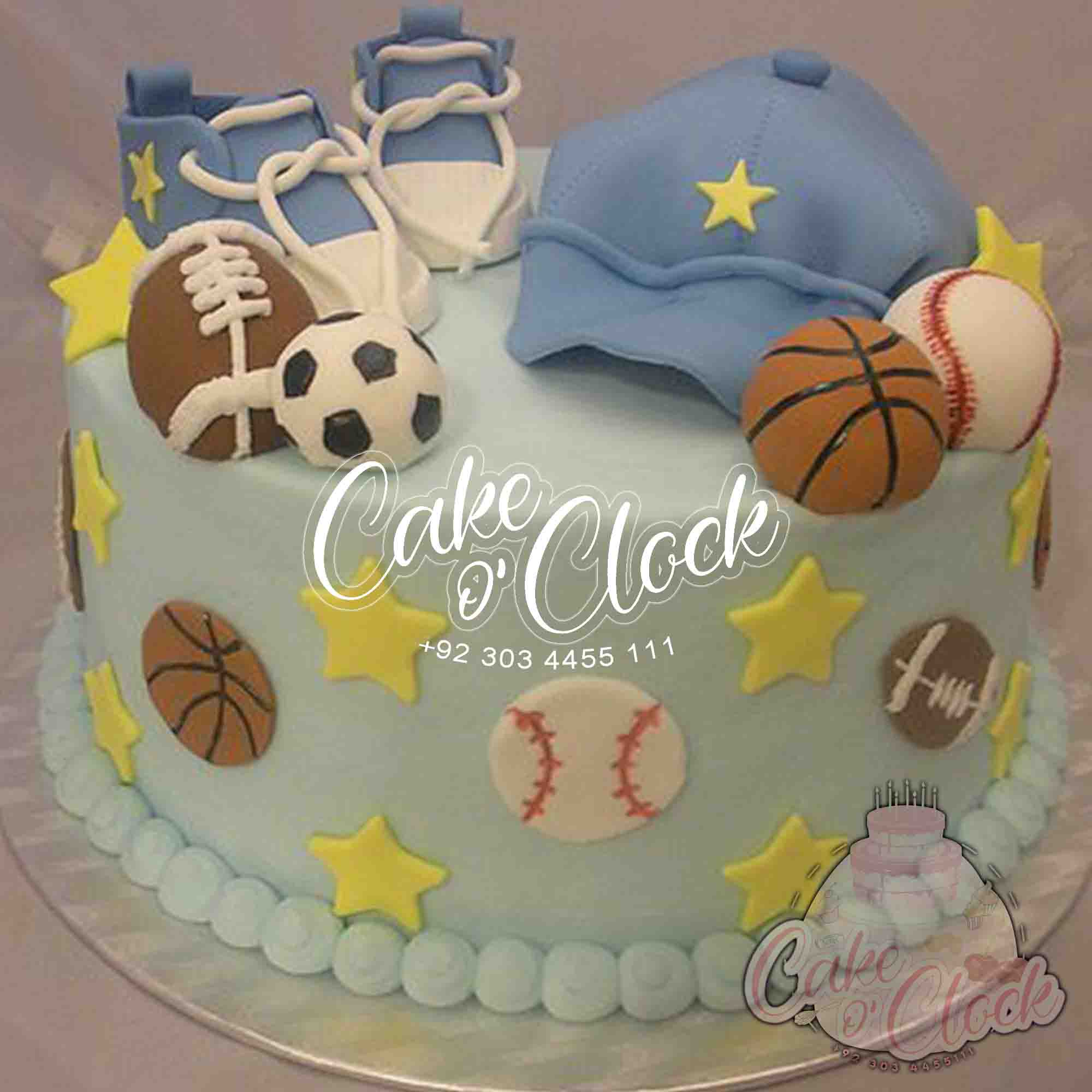 Kid's Sports Cake (Basketball, Baseball, Soccer) – Honeypeachsg Bakery