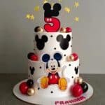 two tier micky mouse theme cake