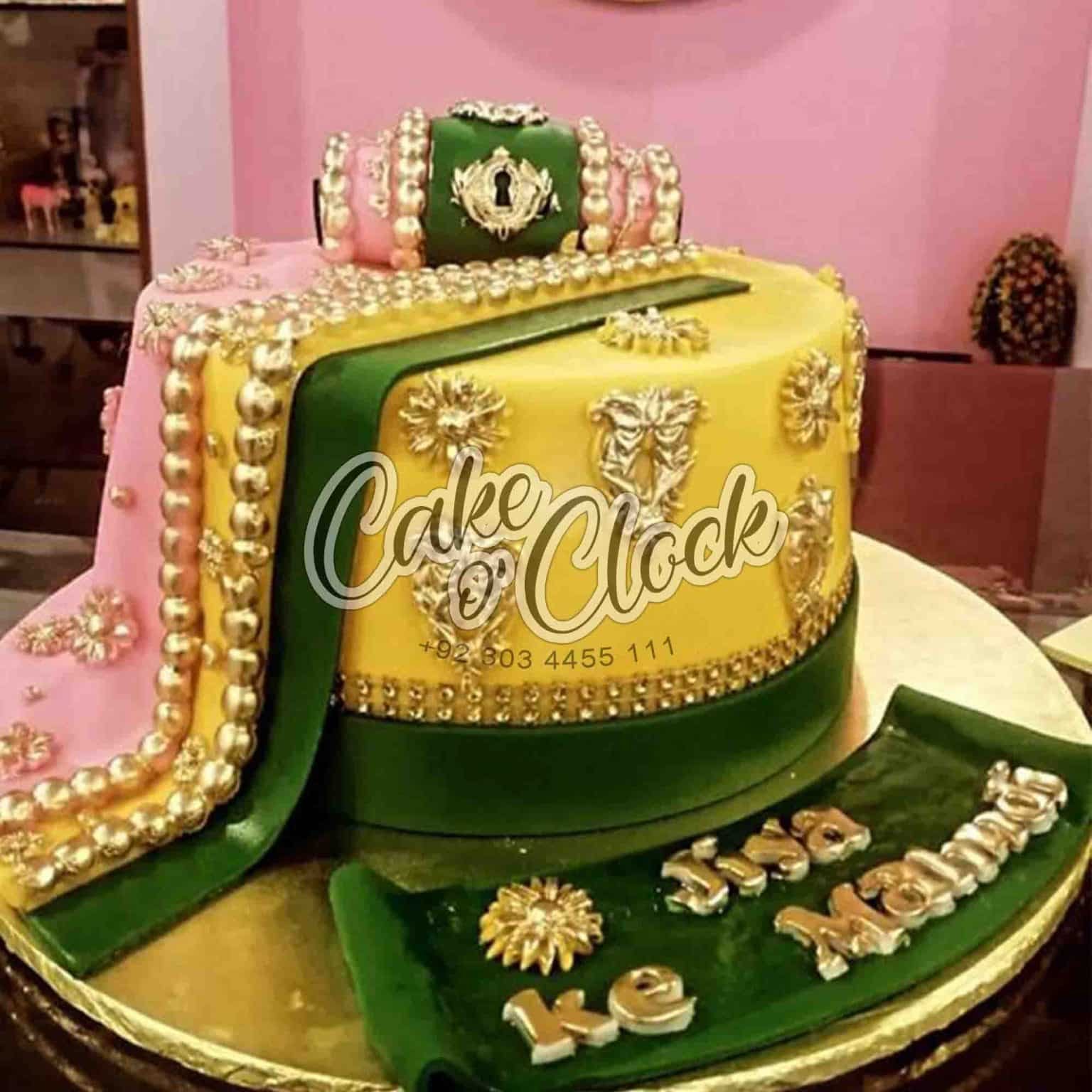 Beautiful Mehndi Cake - Cake O Clock - Best Customize Designer Cakes Lahore