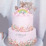 2 tier rainbow cake