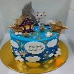 Clouds, crescent and stars theme