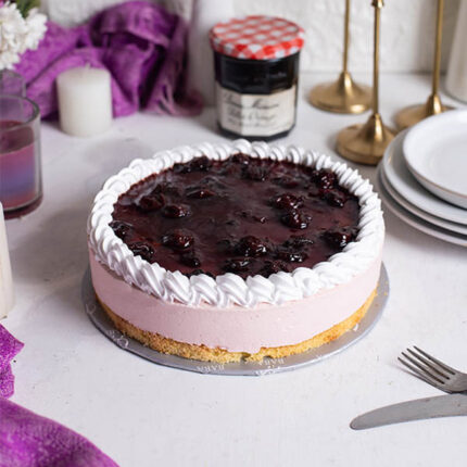 red cherry mousse cake