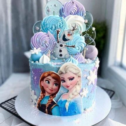 elsa theme cake