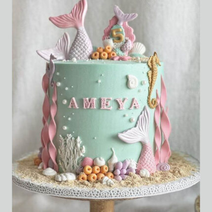 mermaid theme cake