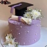 Graduation Cake in Purple Theme